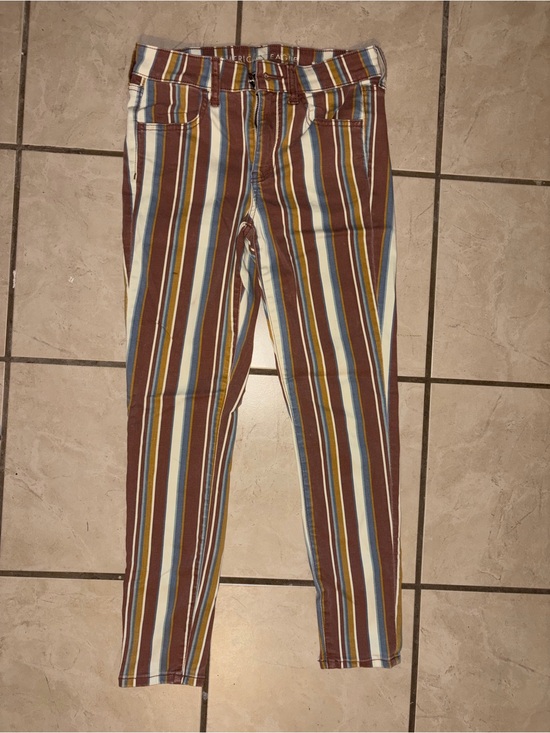 American Eagle Outfitters Denim - American Eagle Outfitters Brown, Blue & Mustard Striped Jeans